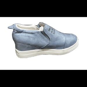 BMCNHFKGUR ALWREOYRSO KHYEWIUDNC Women's Slip-on Shoes Suede Gray Size 7